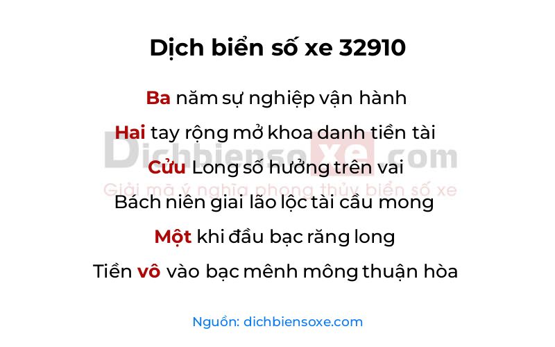 Dịch thơ biển số 32910