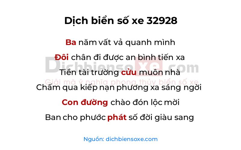 Dịch thơ biển số 32928