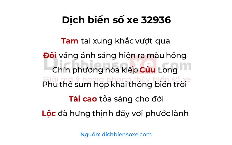 Dịch thơ biển số 32936