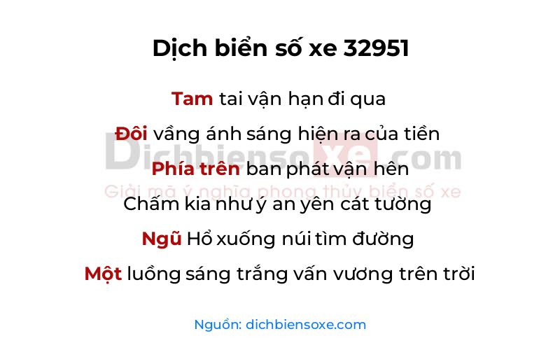 Dịch thơ biển số 32951