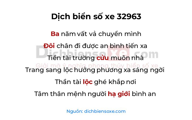 Dịch thơ biển số 32963