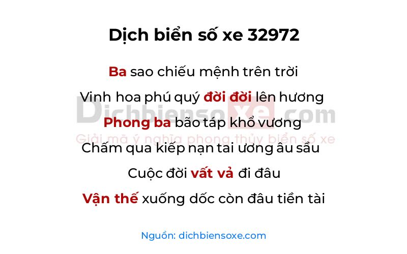 Dịch thơ biển số 32972