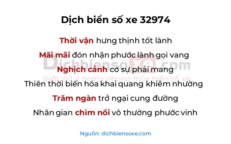 Dịch thơ biển số 32974
