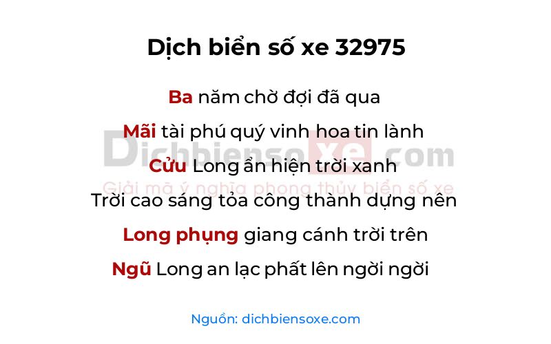 Dịch thơ biển số 32975