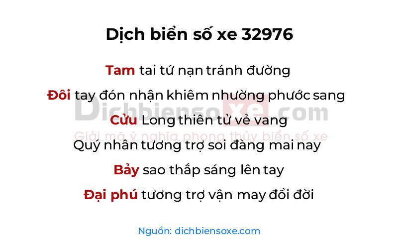 Dịch thơ biển số 32976
