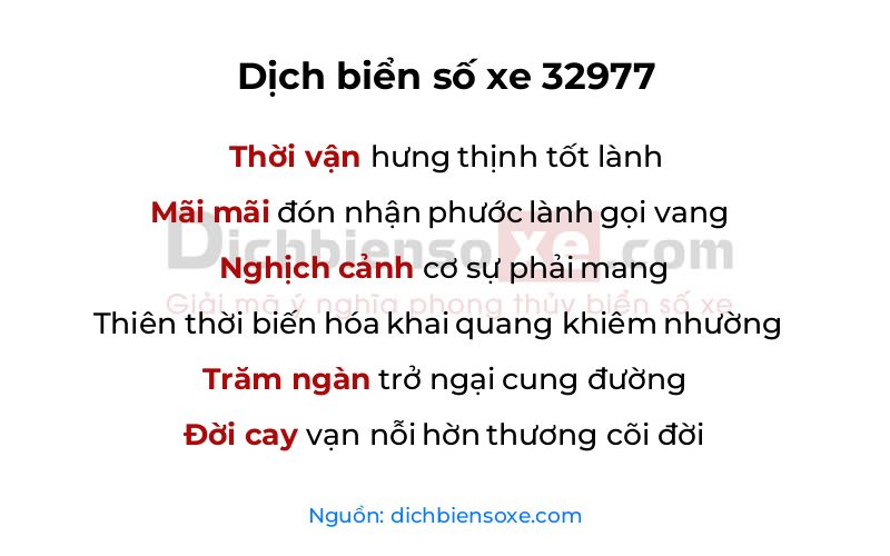 Dịch thơ biển số 32977