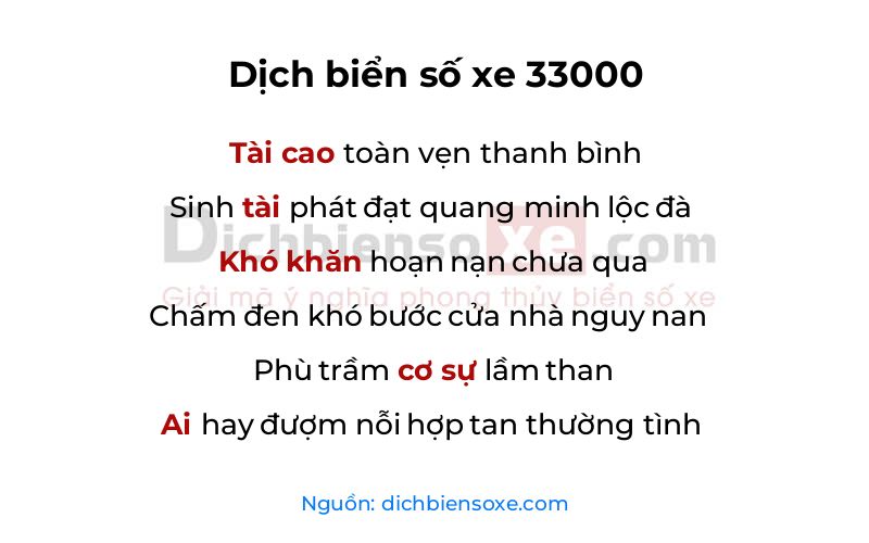 Dịch thơ biển số 33000