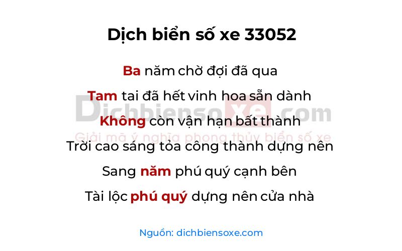 Dịch thơ biển số 33052
