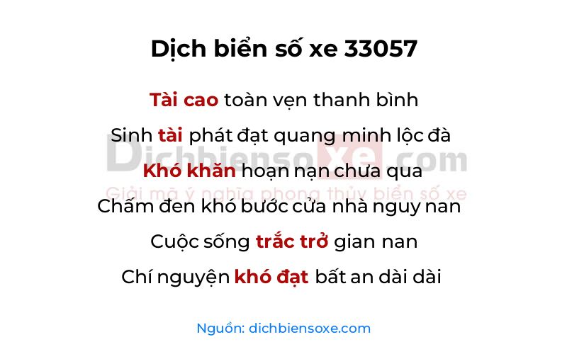 Dịch thơ biển số 33057