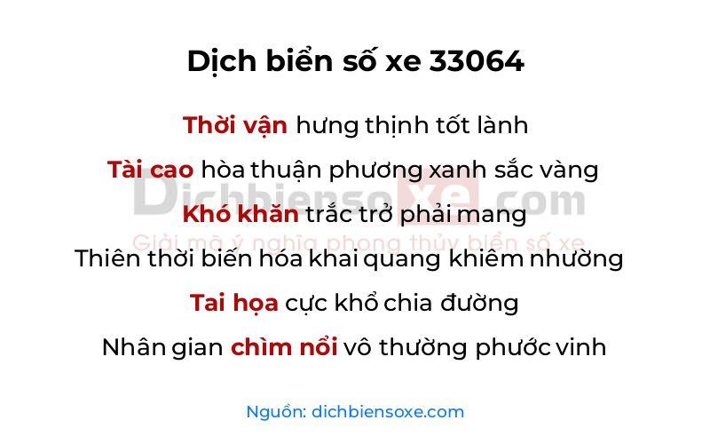 Dịch thơ biển số 33064