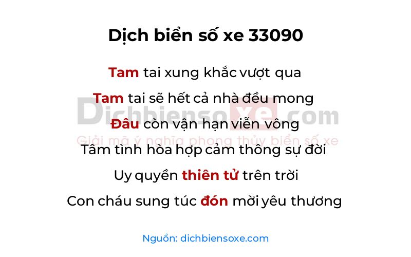 Dịch thơ biển số 33090