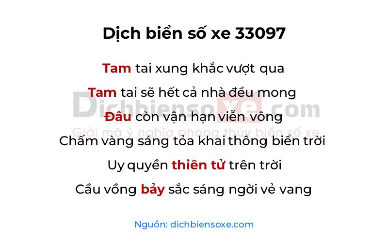 Dịch thơ biển số 33097