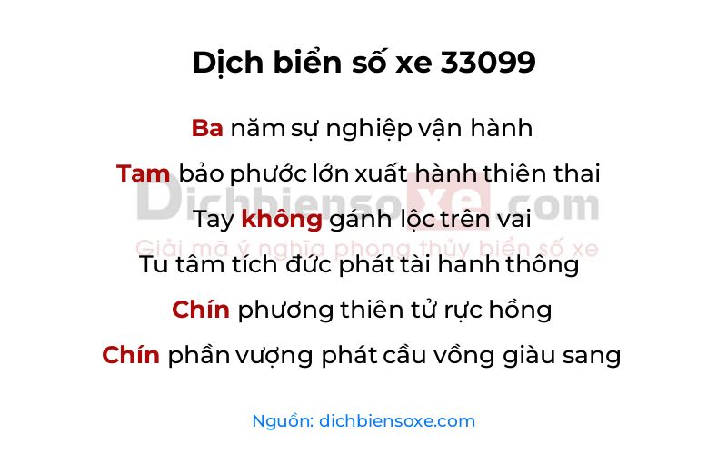 Dịch thơ biển số 33099