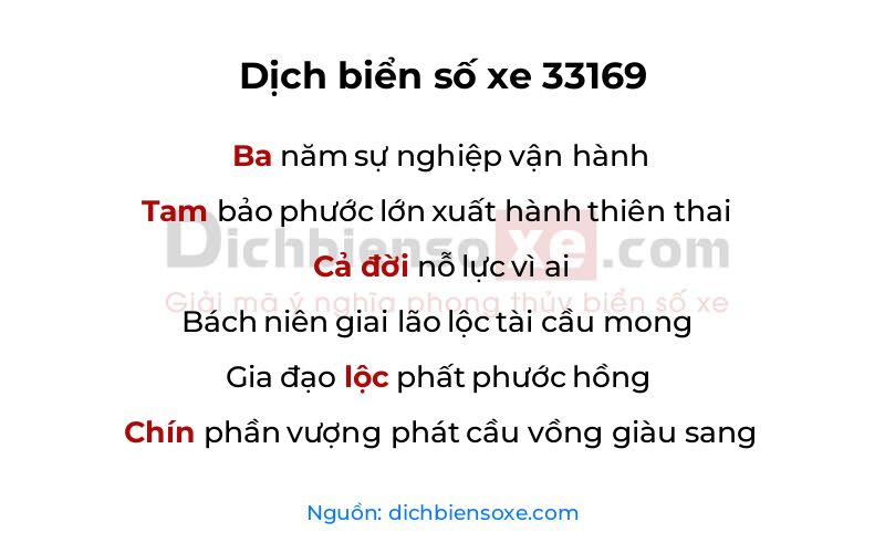 Dịch thơ biển số 33169
