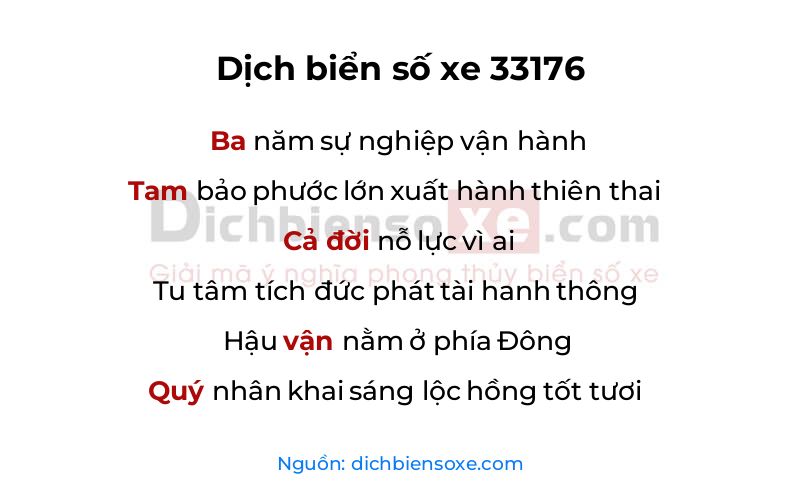 Dịch thơ biển số 33176
