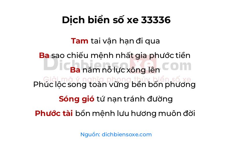 Dịch thơ biển số 33336