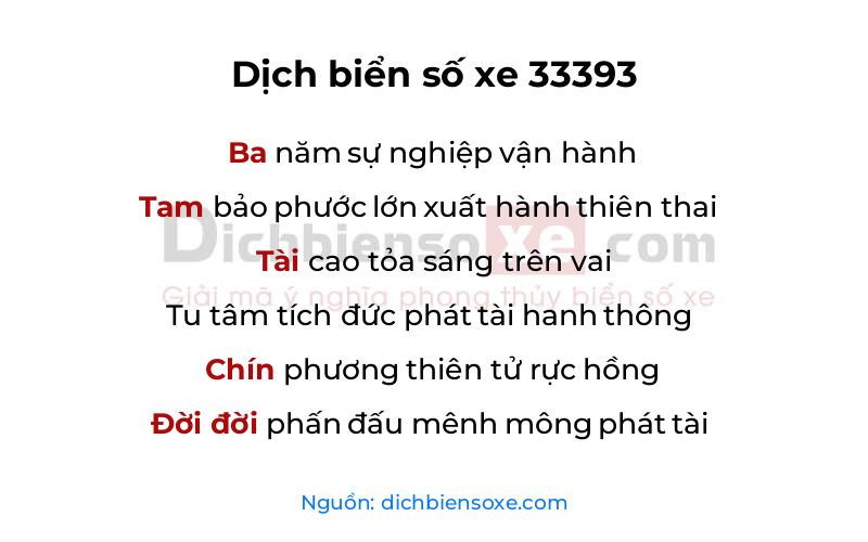 Dịch thơ biển số 33393
