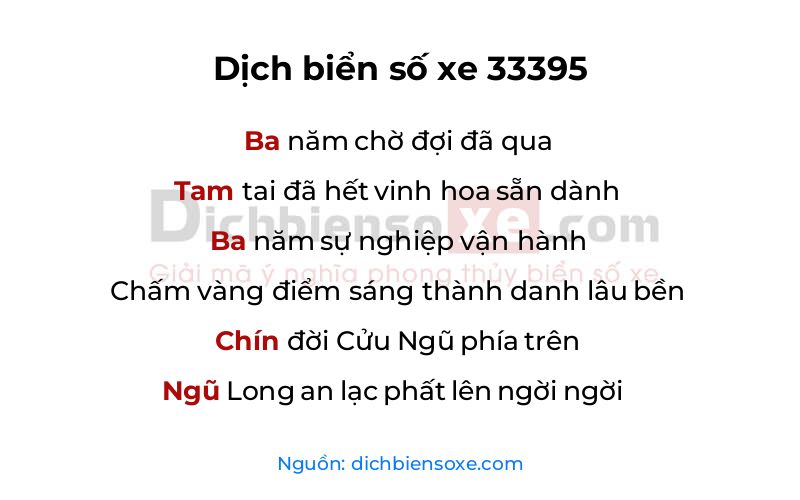Dịch thơ biển số 33395