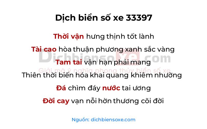 Dịch thơ biển số 33397