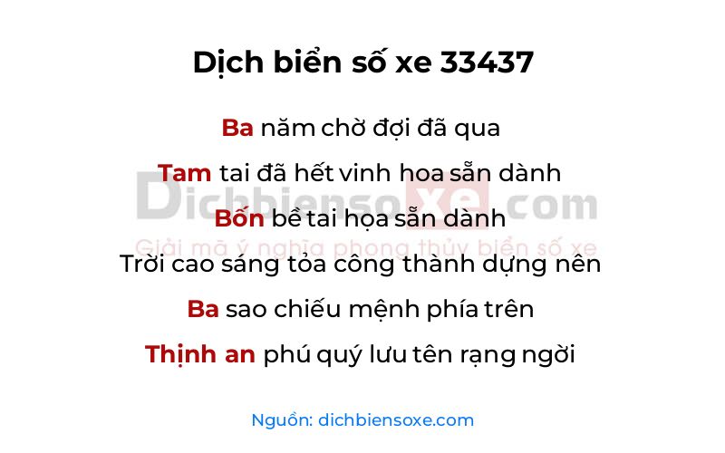 Dịch thơ biển số 33437