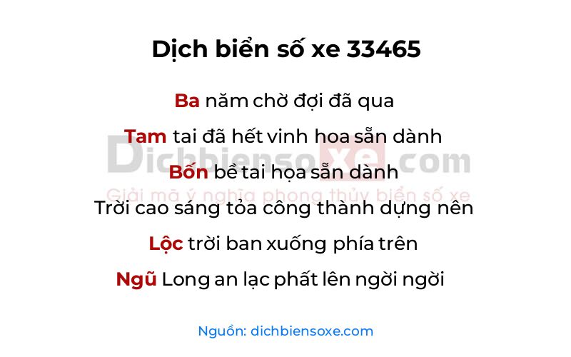 Dịch thơ biển số 33465