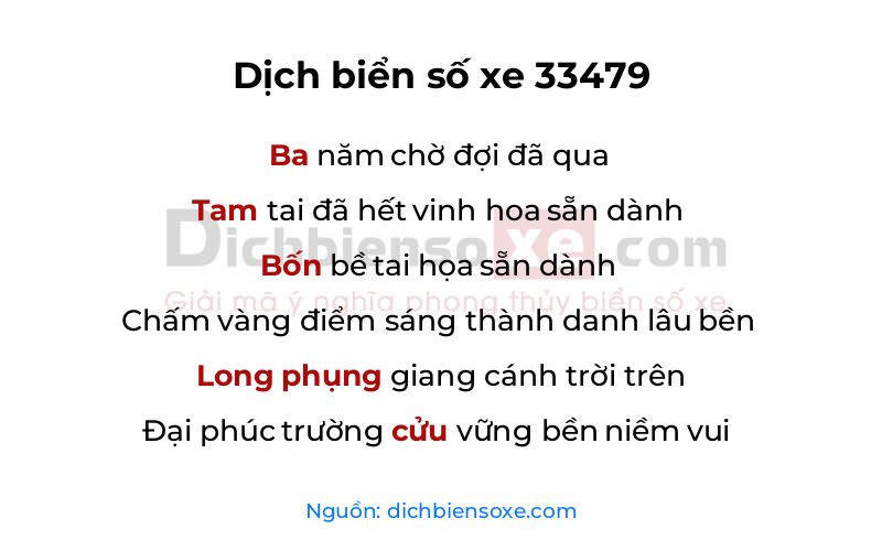 Dịch thơ biển số 33479
