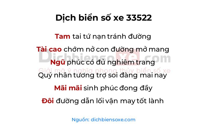 Dịch thơ biển số 33522