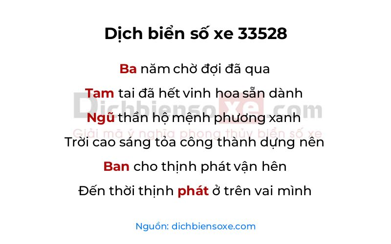Dịch thơ biển số 33528
