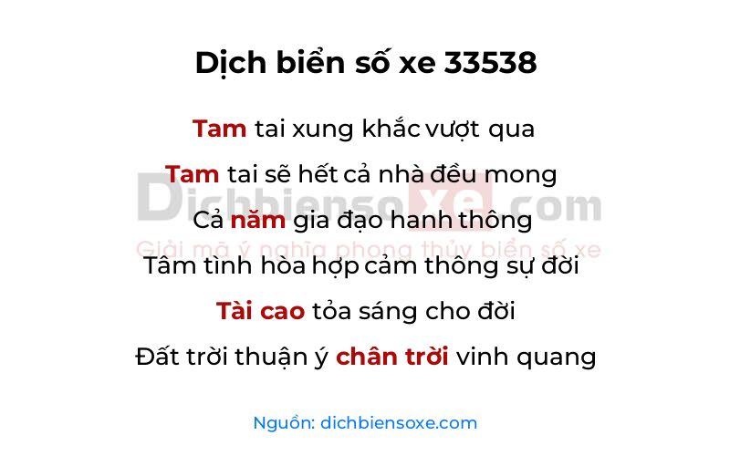 Dịch thơ biển số 33538