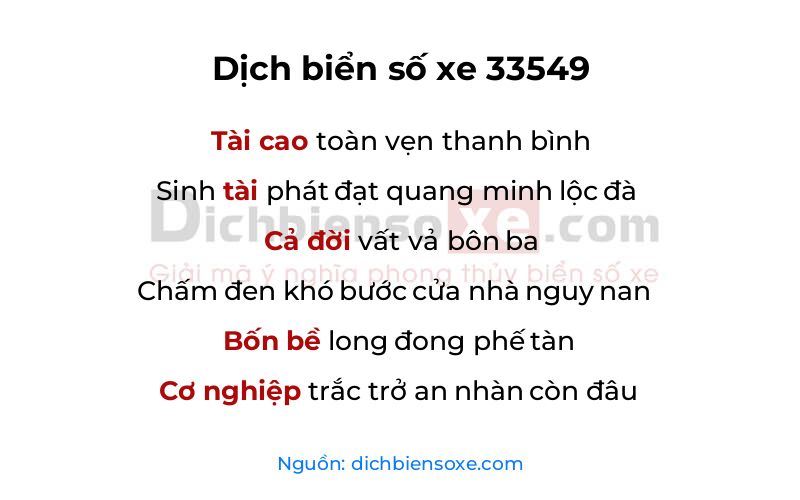 Dịch thơ biển số 33549