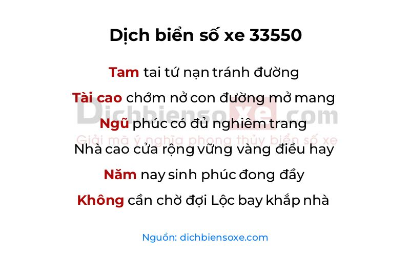 Dịch thơ biển số 33550