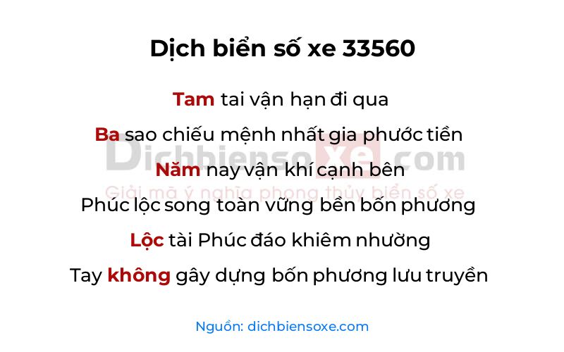 Dịch thơ biển số 33560