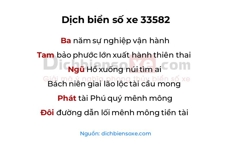 Dịch thơ biển số 33582