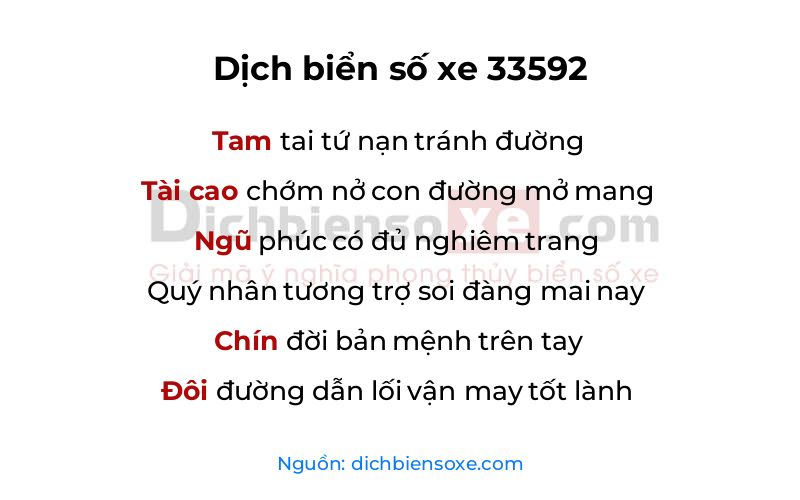 Dịch thơ biển số 33592