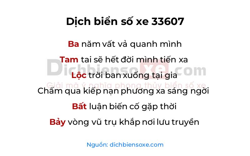 Dịch thơ biển số 33607