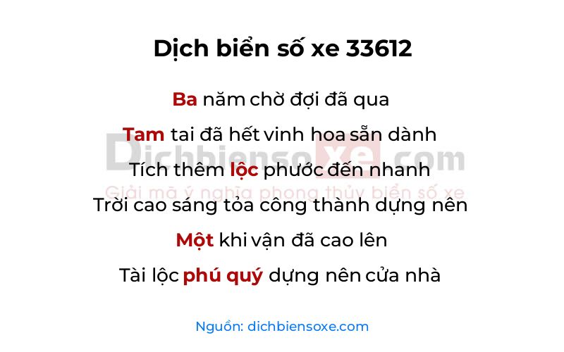 Dịch thơ biển số 33612
