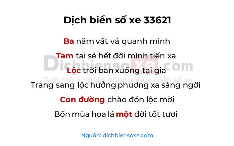 Dịch thơ biển số 33621