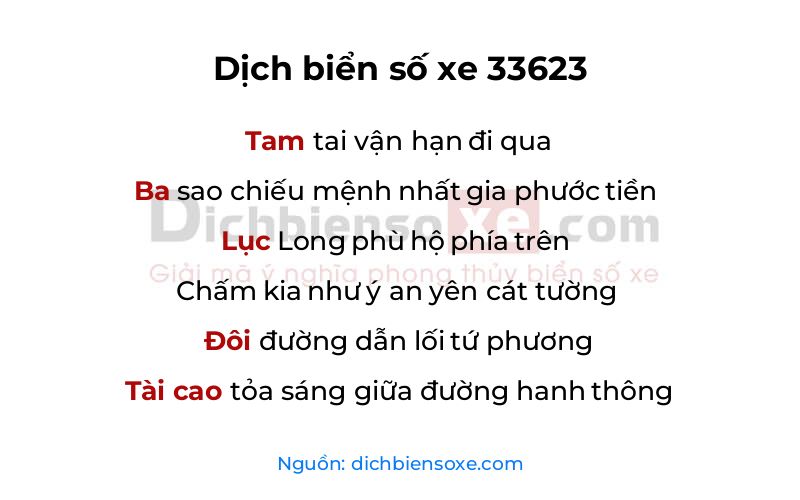 Dịch thơ biển số 33623