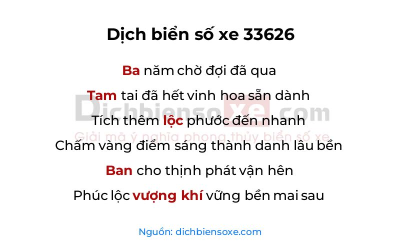 Dịch thơ biển số 33626