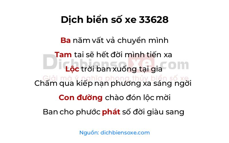 Dịch thơ biển số 33628