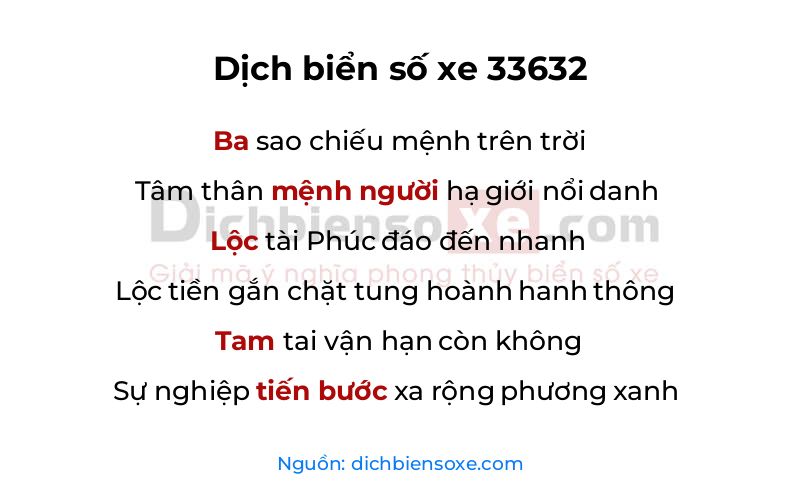 Dịch thơ biển số 33632