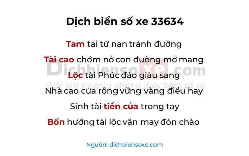 Dịch thơ biển số 33634