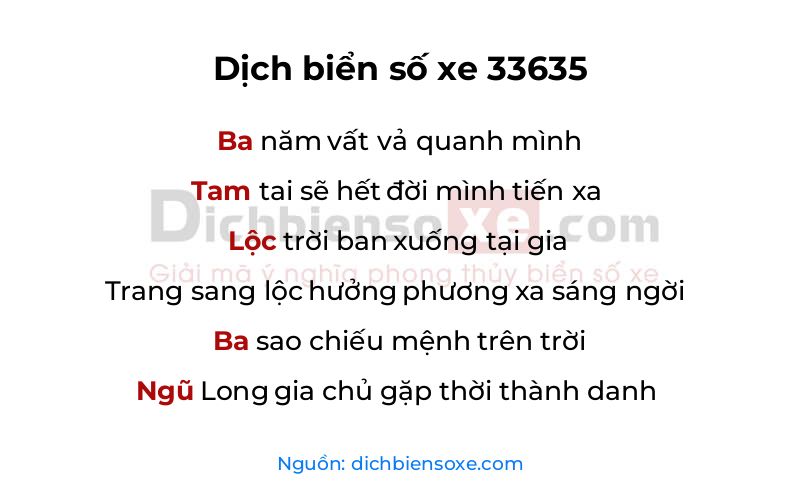 Dịch thơ biển số 33635