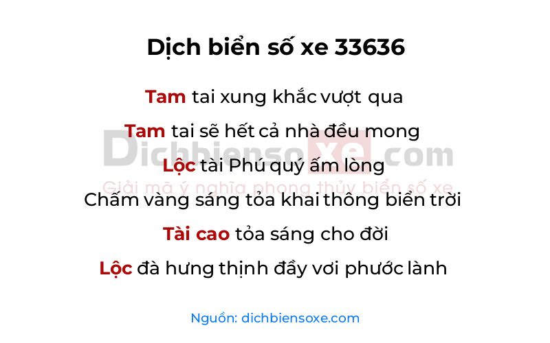 Dịch thơ biển số 33636