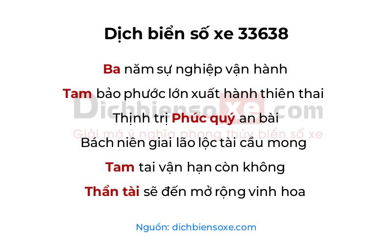 Dịch thơ biển số 33638