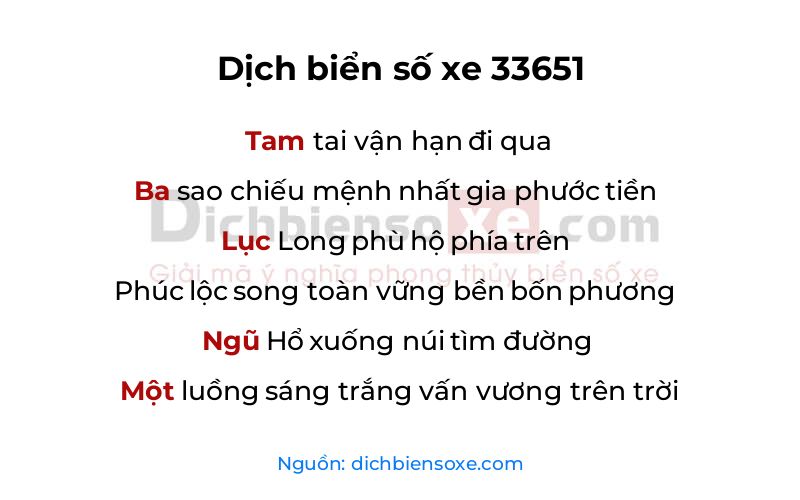 Dịch thơ biển số 33651