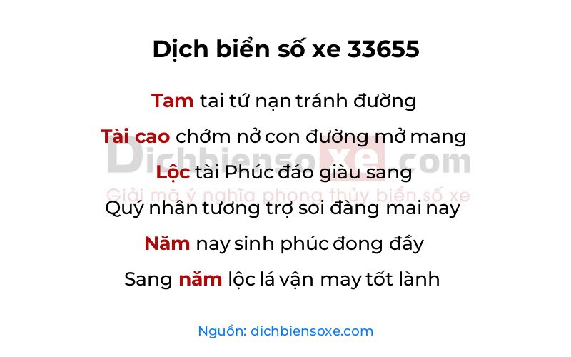 Dịch thơ biển số 33655