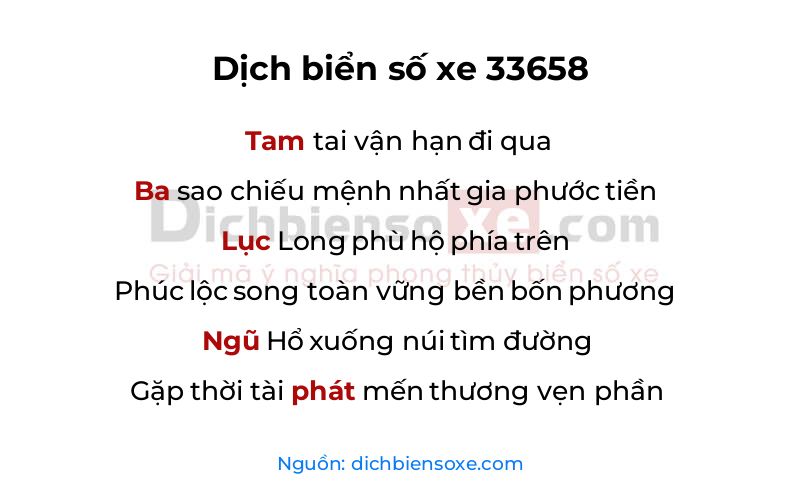 Dịch thơ biển số 33658