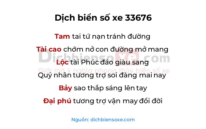 Dịch thơ biển số 33676