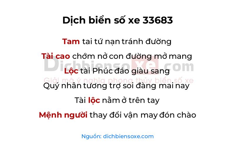 Dịch thơ biển số 33683
